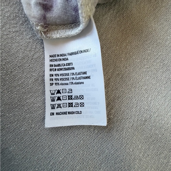 American Eagle Soft & Sexy Lace Up Tie Dye Tunic Top Purple L - Picture 5 of 5